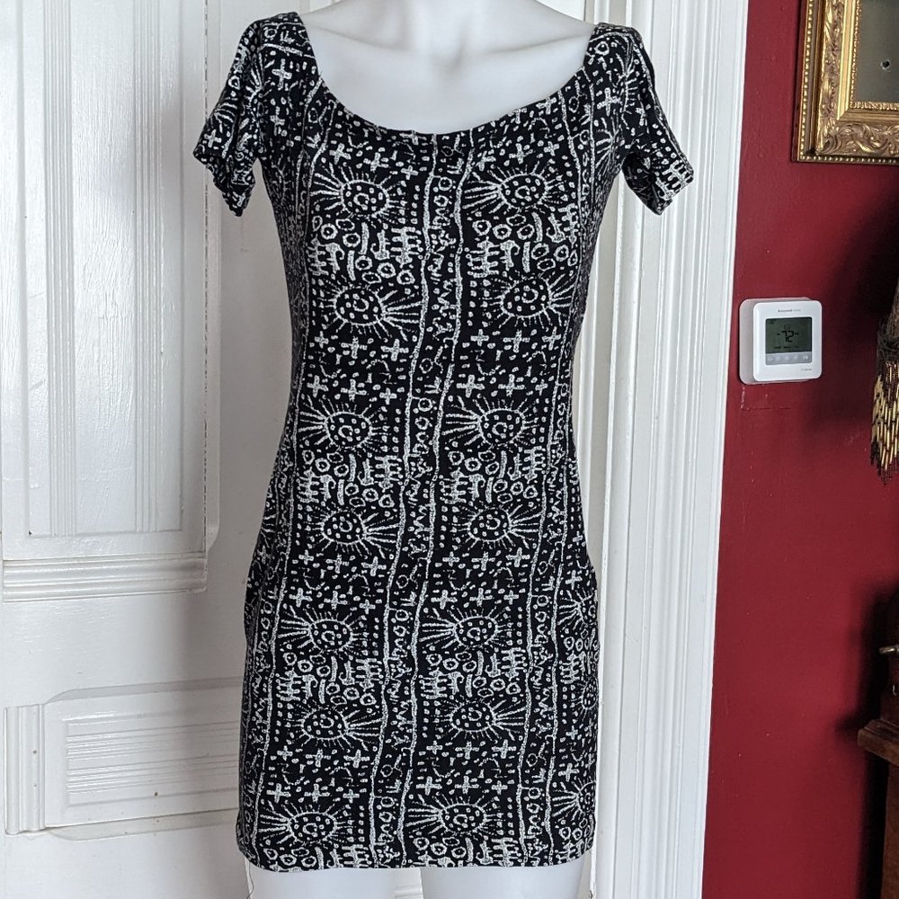 Michael Alexander Tribal Print Dress Vintage 80s